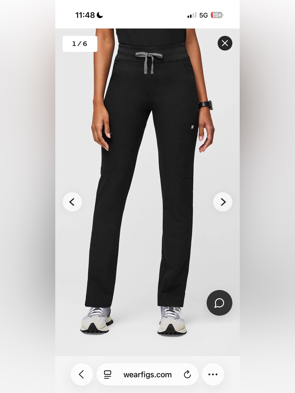 Figs Black Yola scrub pants